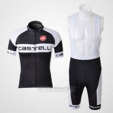 2011 Fahrradbekleidung Castelli Shwarz Trikot Kurzarm und Tragerhose