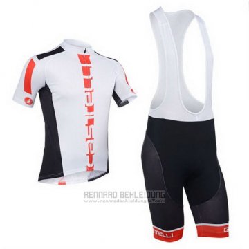 2013 Fahrradbekleidung Castelli Orange und Wei Trikot Kurzarm und Tragerhose