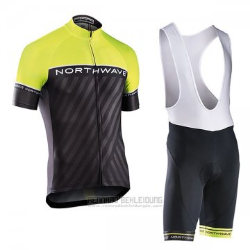 2017 Fahrradbekleidung Northwave Grun und Shwarz Trikot Kurzarm und Tragerhose