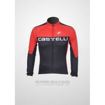 2011 Fahrradbekleidung Castelli Shwarz Rot Trikot Langarm und Tragerhose