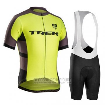 2016 Fahrradbekleidung Trek Bontrager Shwarz und Gelb Trikot Kurzarm und Tragerhose