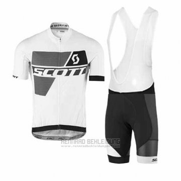 2017 Fahrradbekleidung Scott Grau und Wei Trikot Kurzarm und Tragerhose