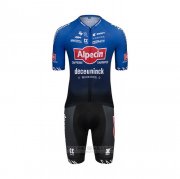 2022 Fahrradbekleidung Alpecin Deceuninck Shwarz Blau Trikot Kurzarm und Tragerhose