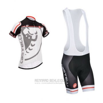 2014 Fahrradbekleidung Castelli Shwarz und Grau Trikot Kurzarm und Tragerhose