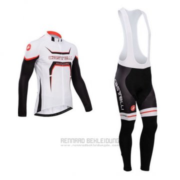 2014 Fahrradbekleidung Castelli Shwarz und Wei Trikot Langarm und Tragerhose