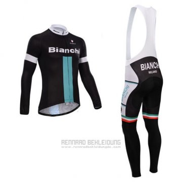 2015 Fahrradbekleidung Bardiani Ml Shwarz und Blau Trikot Kurzarm und Tragerhose