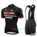 2018 Fahrradbekleidung Cervelo Shwarz Trikot Kurzarm und Tragerhose