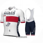 2024 Fahrradbekleidung Bahrein Champion Bahrain Victorious Wei Rot Trikot Kurzarm Und Tragerhose