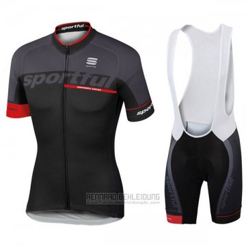 2017 Fahrradbekleidung Sportful Sc Shwarz Trikot Kurzarm und Tragerhose