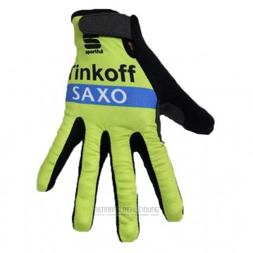 2020 Tinkoff Saxo Langfingerhandschuhe Radfahren Grun Shwarz