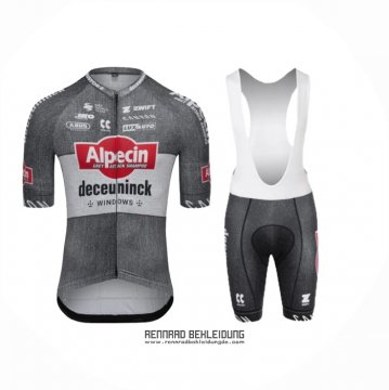 2024 Fahrradbekleidung Alpecin Deceuninck Grau Trikot Kurzarm Und Tragerhose