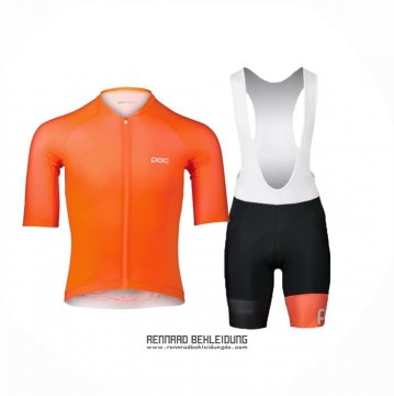 2024 Fahrradbekleidung POC Orange Trikot Kurzarm Und Tragerhose