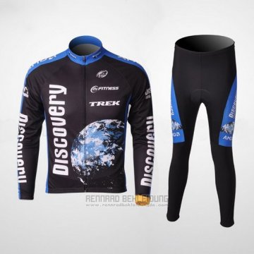 2007 Fahrradbekleidung Trek Shwarz und Blau Trikot Langarm und Tragerhose Pantaloni