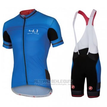 2016 Fahrradbekleidung Castelli Shwarz und Azurblau Trikot Kurzarm und Tragerhose