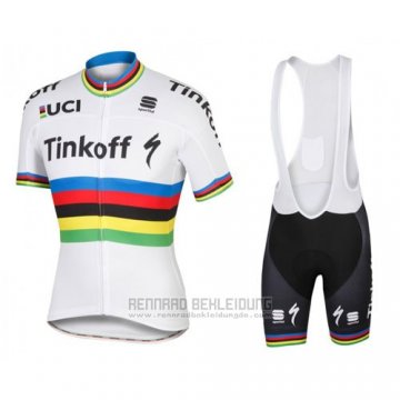 2016 Fahrradbekleidung UCI Weltmeister Tinkoff Wei Trikot Kurzarm und Tragerhose