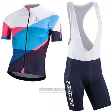 2017 Fahrradbekleidung Nalini Champion Blau und Wei Trikot Kurzarm und Tragerhose