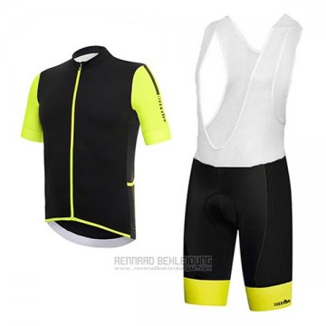 2017 Fahrradbekleidung RH+ Shwarz und Gelb Trikot Kurzarm und Tragerhose