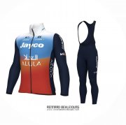 2024 Fahrradbekleidung Jayco AlUla Blau Orange Trikot Langarm Und Tragerhose