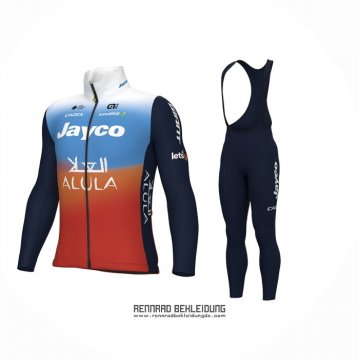 2024 Fahrradbekleidung Jayco AlUla Blau Orange Trikot Langarm Und Tragerhose