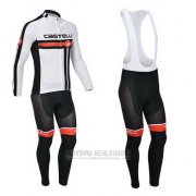 2013 Fahrradbekleidung Castelli Wei Trikot Langarm und Tragerhose