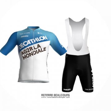 2024 Fahrradbekleidung Ag2r La Mondiale Wei Blau Trikot Kurzarm Und Tragerhose