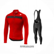 2024 Fahrradbekleidung Castelli Rot Trikot Langarm Und Tragerhose