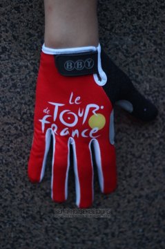 Tour De France Langfingerhandschuhe Radfahren Rot