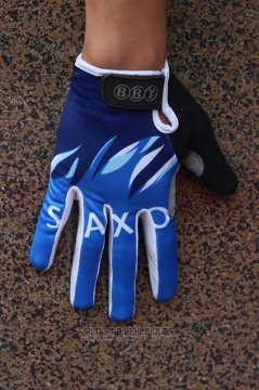 2012 Saxo Bank Langfingerhandschuhe Radfahren Blau