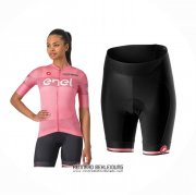 2024 Fahrradbekleidung Frau Giro D'italia Rosa Trikot Kurzarm Und Tragerhose