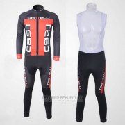 2011 Fahrradbekleidung Castelli Grau und Orange Trikot Langarm und Tragerhose