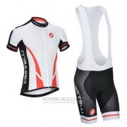 2014 Fahrradbekleidung Castelli Wei Trikot Kurzarm und Tragerhose