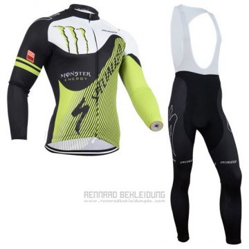 2014 Fahrradbekleidung Specialized Shwarz und Grun Trikot Langarm und Tragerhose