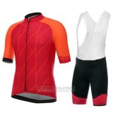 2018 Fahrradbekleidung Santini Ace Rot Trikot Kurzarm und Tragerhose