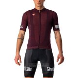 2021 Fahrradbekleidung Giro d'Italia Dunkel Rot Trikot Kurzarm und Tragerhose