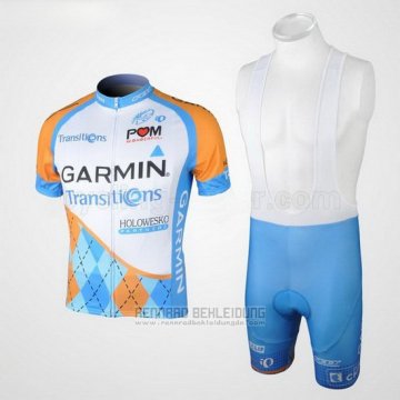 2010 Fahrradbekleidung Garmin Transtions Azurblau Trikot Kurzarm und Tragerhose