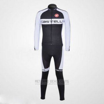 2011 Fahrradbekleidung Castelli Wei und Shwarz Trikot Langarm und Tragerhose