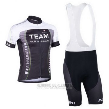 2013 Fahrradbekleidung Nalini Shwarz und Grau Trikot Kurzarm und Tragerhose