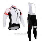 2015 Fahrradbekleidung Castelli Wei Trikot Langarm und Tragerhose