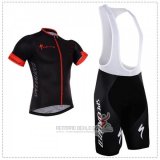 2018 Fahrradbekleidung Specialized Shwarz Rot Trikot Kurzarm Tragerhose