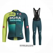 2024 Fahrradbekleidung Bora-Hansgrone Tief Grun Trikot Langarm Und Tragerhose