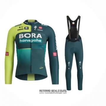 2024 Fahrradbekleidung Bora-Hansgrone Tief Grun Trikot Langarm Und Tragerhose