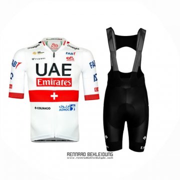 2024 Fahrradbekleidung UAE Rot Wei Trikot Kurzarm Und Tragerhose