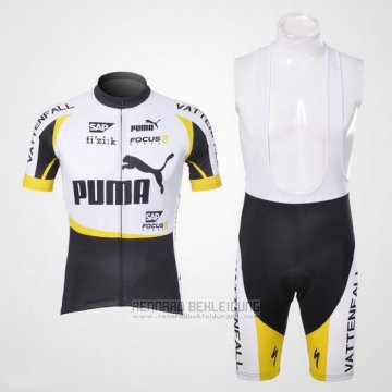 2013 Fahrradbekleidung Puma Shwarz und Wei Trikot Kurzarm und Tragerhose