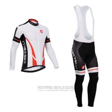 2014 Fahrradbekleidung Castelli Wei und Shwarz Trikot Langarm und Tragerhose