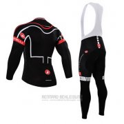 2015 Fahrradbekleidung Castelli Shwarz Trikot Langarm und Tragerhose