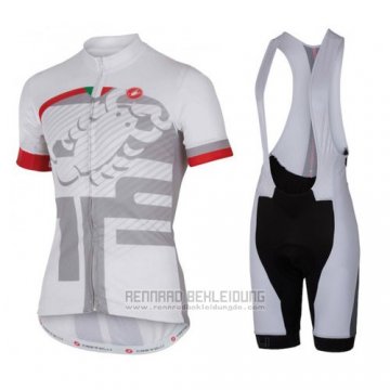 2016 Fahrradbekleidung Castelli Wei und Rot Trikot Kurzarm und Tragerhose