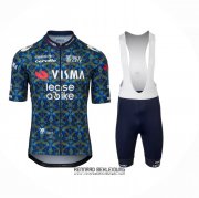 2024 Fahrradbekleidung Jumbo Visma Blau Trikot Kurzarm Und Tragerhose