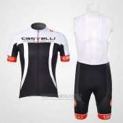 2011 Fahrradbekleidung Castelli Shwarz und Wei Trikot Kurzarm und Tragerhose