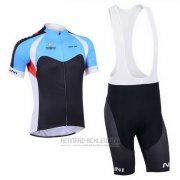 2013 Fahrradbekleidung Nalini Shwarz und Azurblau Trikot Kurzarm und Tragerhose