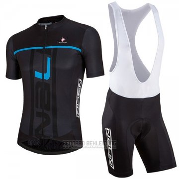 2017 Fahrradbekleidung Nalini Speed Shwarz und Blau Trikot Kurzarm und Tragerhose